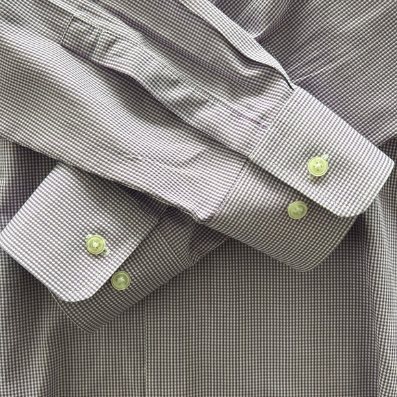 Hugo Boss ‘Miles’ Sharp Fit Dress Shirt in Purple Check | Size 17L - Picture 6 of 8